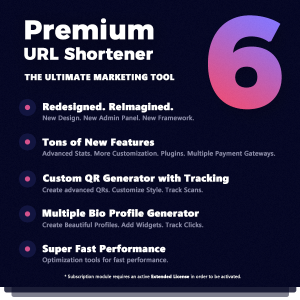 Premium URL Shortener v6.9.2 - Link Shortener, Bio Pages & QR Codes